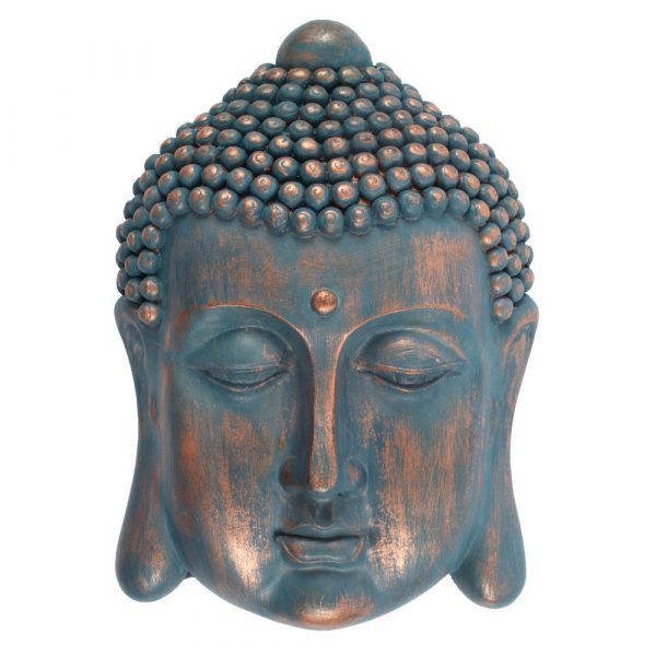 Blue/bronze effect Buddha head