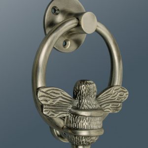 Brass Bee Ring Door Knocker Pewter