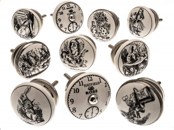 Set of Alice in Wonderland Drawer Knobs