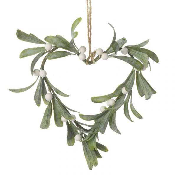 Mistletoe Heart Hanging Decoration