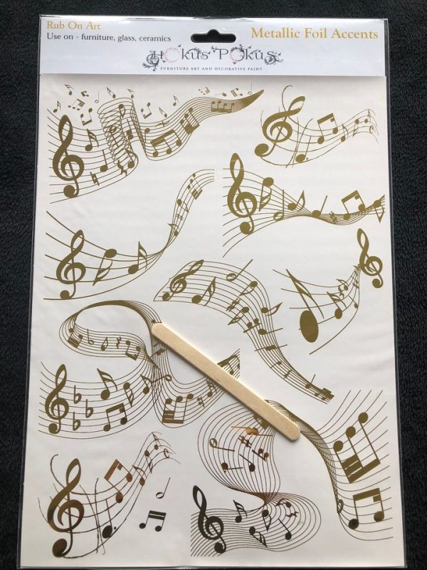 Metallic Foil Rub On Art -Music