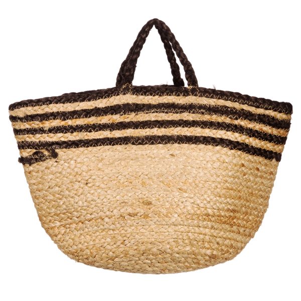Jute Black Stripe Storage Bag