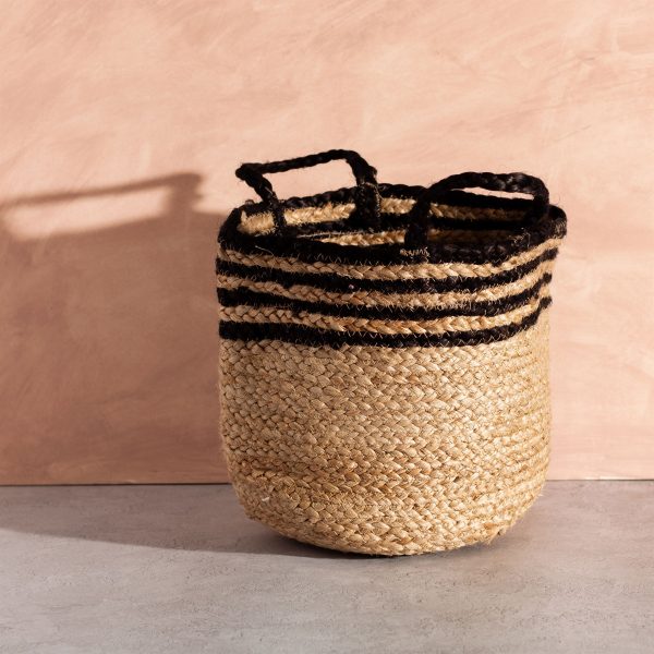 Life style photo of black stripe bag